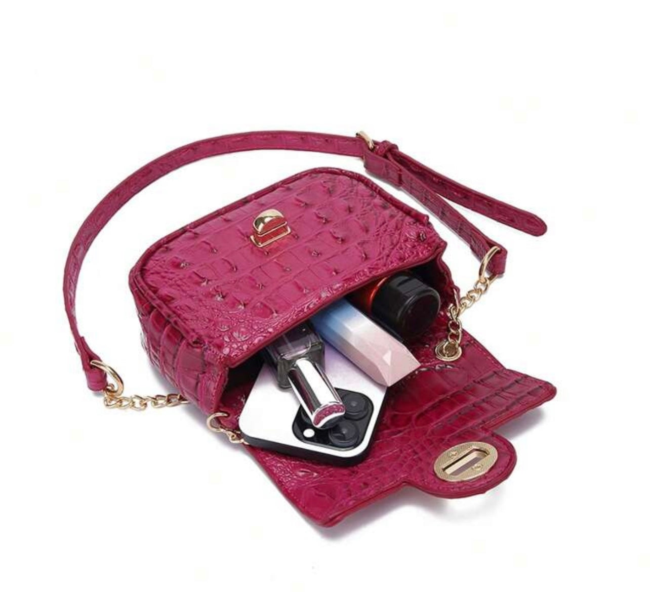 Crocodile Print Minnie Crossbody