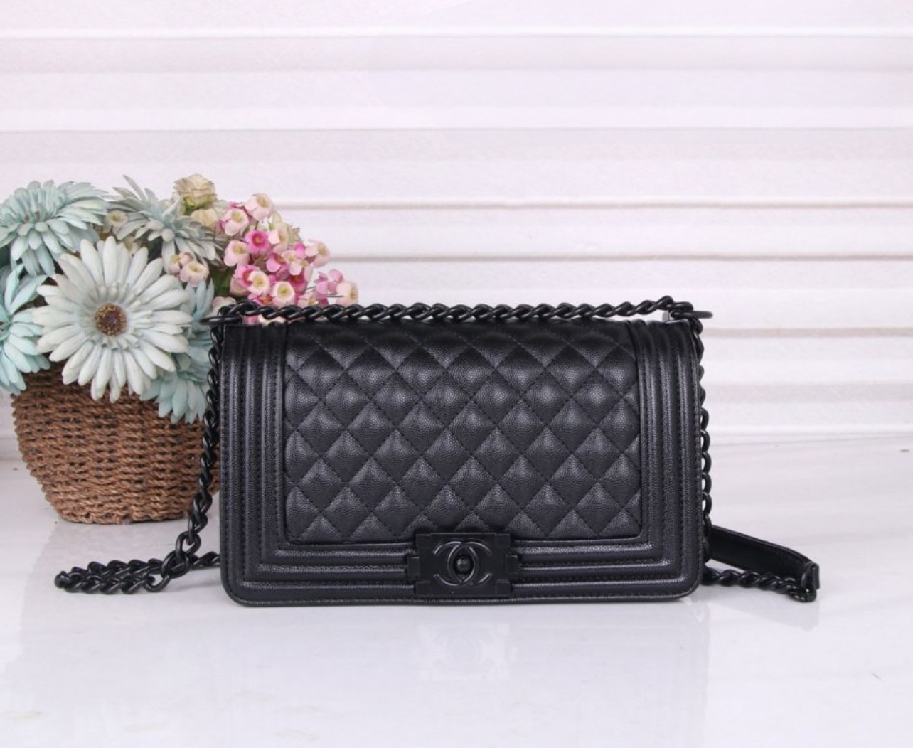 Black Chain C Crossbody