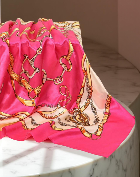 Hot Pink Boho Chain Scarf