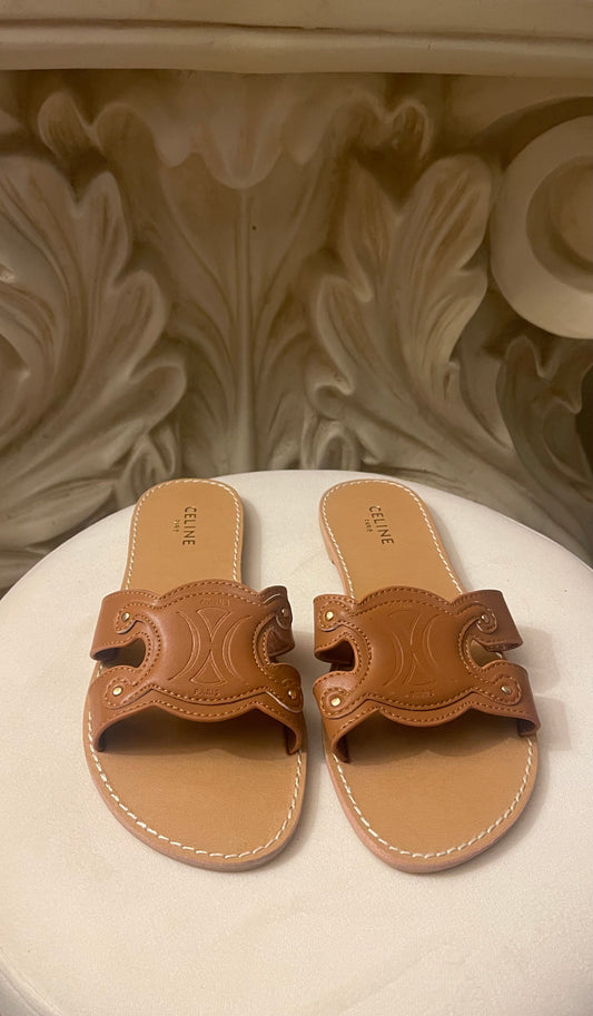 Brown Logo Sandals