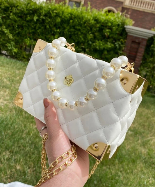 Pearl Strap Box Purse