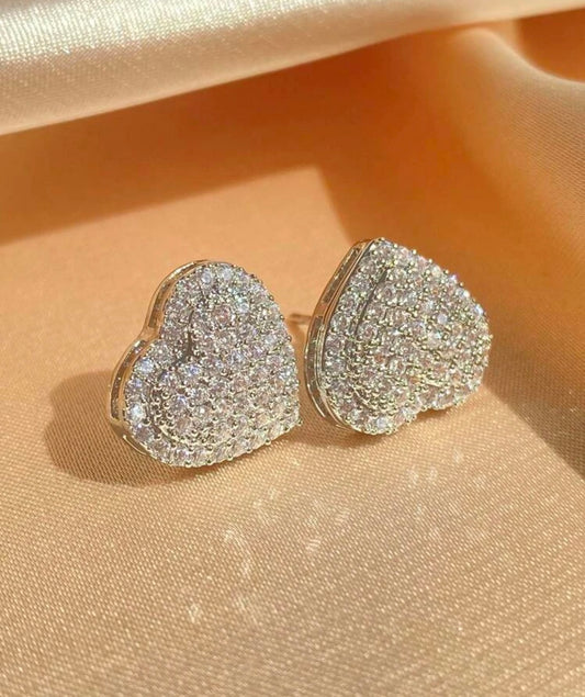 Rhinestone Heart Studs