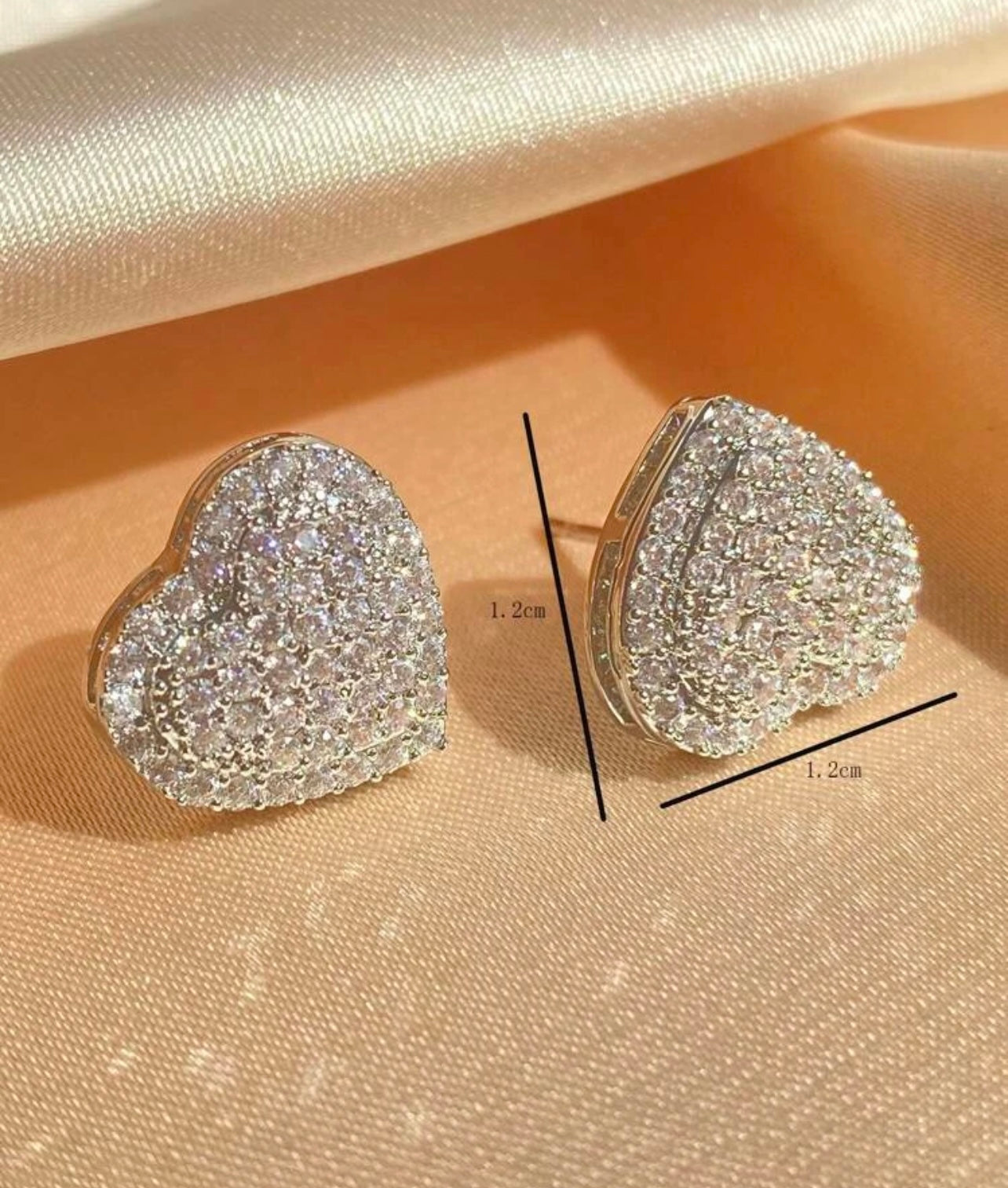 Rhinestone Heart Studs