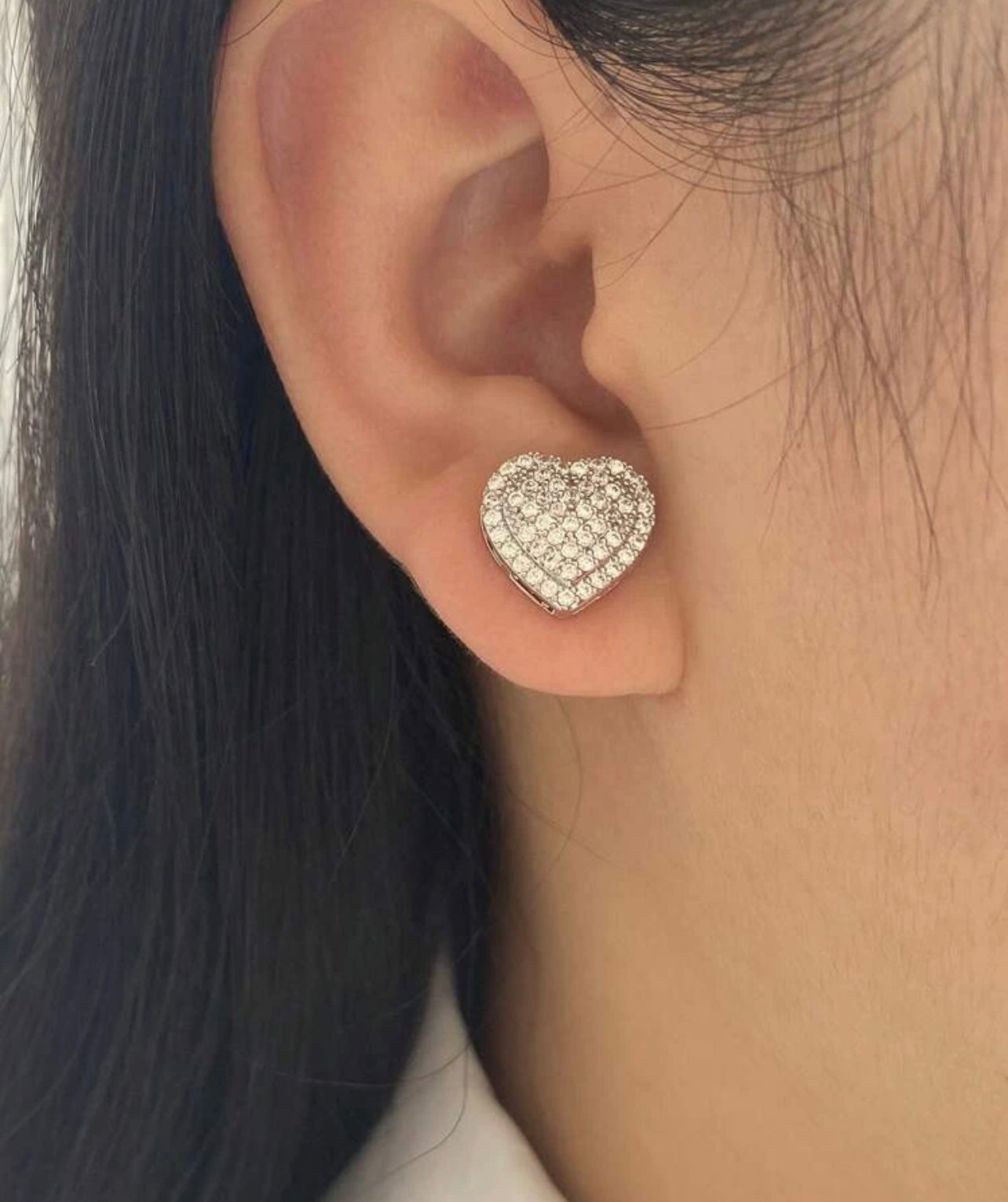 Rhinestone Heart Studs